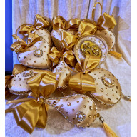christmas glamour decor | rękodzieło świąteczne 9 sztuk - Szampan