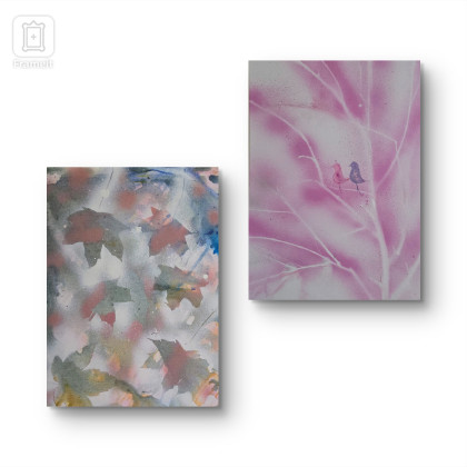 Ewa Mościszko - obrazy akryl - Kompozycja jesienna  40x50x2 cm foto #4