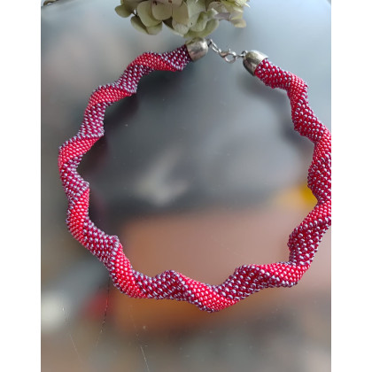 unikatart - korale,naszyjniki - Naszyjnik Twisted Red foto #2