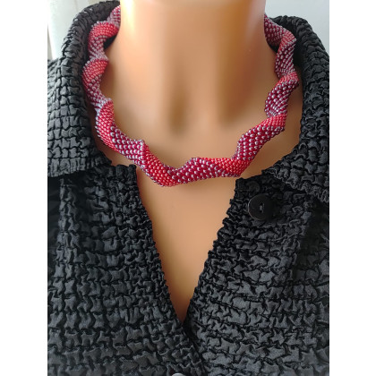 unikatart - korale,naszyjniki - Naszyjnik Twisted Red foto #3