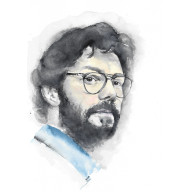 Portret, El Profesor- obraz akwarelowy