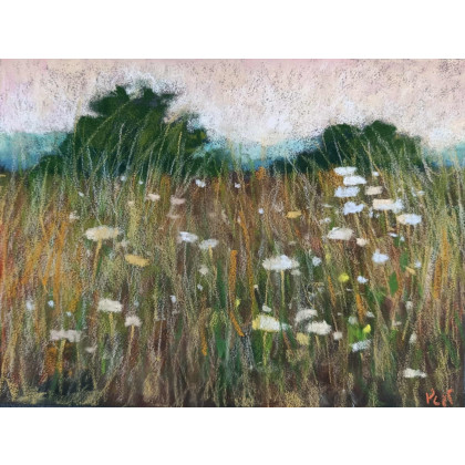 Paulina Lebida - pastele suche - Łąka - rysunek pastelami foto #1