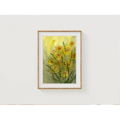 Akwarela A4.  Łąka, Małgorzata Domańska ART, obrazy akwarela