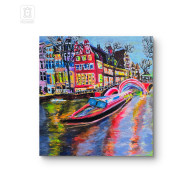 Amsterdam, obraz na płótnie 40x40x2 cm