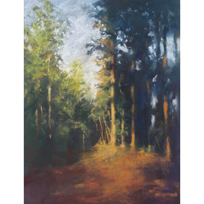 Popołudnie w lesie, Witold Zieliński, pastele suche