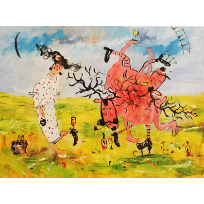 Dariusz Grajek - olej + akryl - Jelenie na rykowisku... foto #1