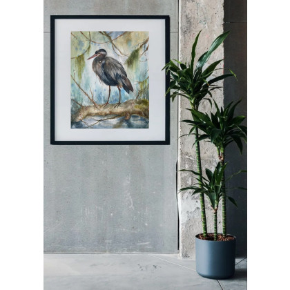 Czapla, Maria Mandis, obrazy akwarela