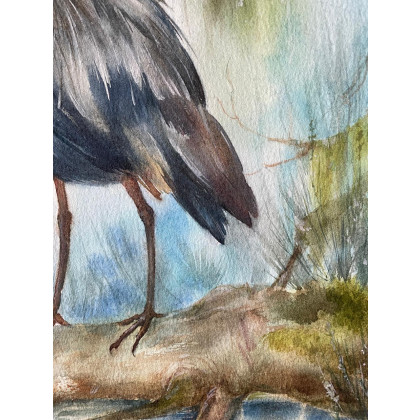 Maria Mandis - obrazy akwarela - Czapla foto #2