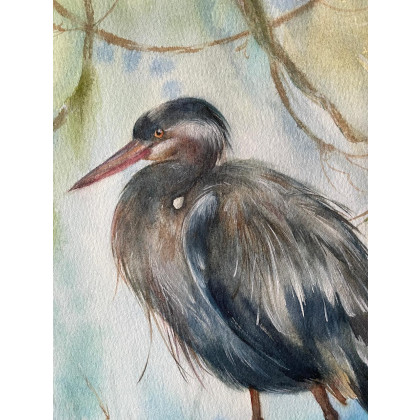 Maria Mandis - obrazy akwarela - Czapla foto #3