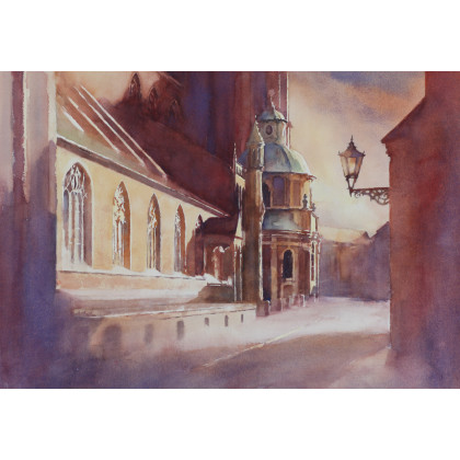 KATEDRA WE WROCŁAWIU, Witold Zieliński, obrazy akwarela