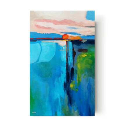 Krajobraz abstrakcyjny -obraz akrylowy 80/50 cm, Paulina Lebida, obrazy akryl