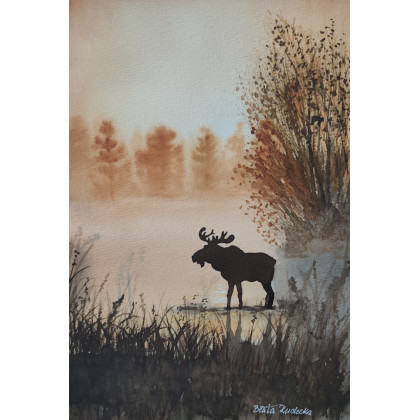 Beata Rudecka - obrazy akwarela - Akwarela Akwarelka Obraz pt: Mglisty Majestat foto #1