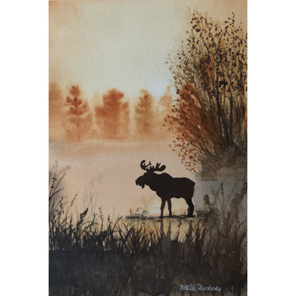 Beata Rudecka - obrazy akwarela - Akwarela Akwarelka Obraz pt: Mglisty Majestat foto #2