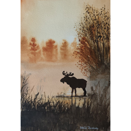 Beata Rudecka - obrazy akwarela - Akwarela Akwarelka Obraz pt: Mglisty Majestat foto #3