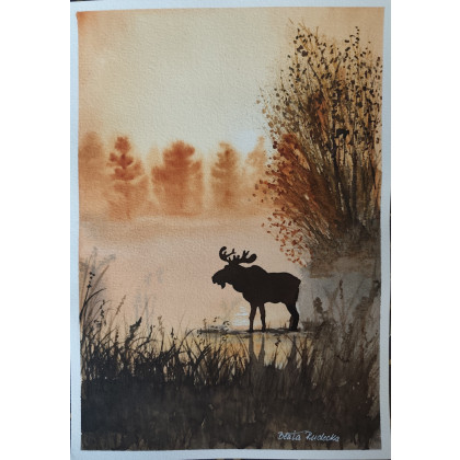 Beata Rudecka - obrazy akwarela - Akwarela Akwarelka Obraz pt: Mglisty Majestat foto #4