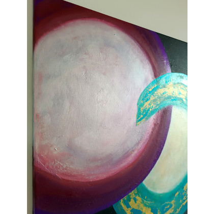 Joanna Bilska - obrazy akryl - Słońce i Księżyc 80x80 Abstrakcja foto #1