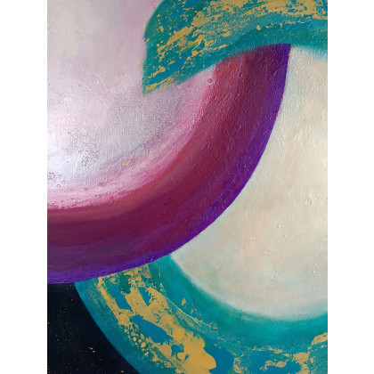 Joanna Bilska - obrazy akryl - Słońce i Księżyc 80x80 Abstrakcja foto #2