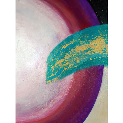 Joanna Bilska - obrazy akryl - Słońce i Księżyc 80x80 Abstrakcja foto #3