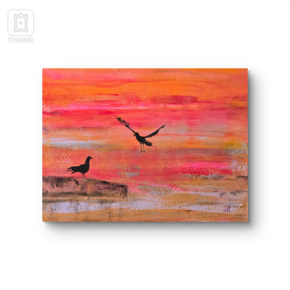 Ewa Mościszko - obrazy akryl - Nasze Randez-Vous,  obraz akrylowy na płótnie,  30x40x1cm foto #2