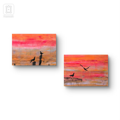 Ewa Mościszko - obrazy akryl - Kompozycja Nasze Randez-Vous,  obraz akrylowy na płótnie,  30x40x1cm foto #1