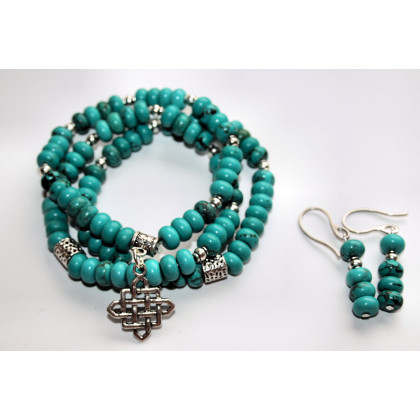 Katarzyna Gątkiewicz - bransoletki - Komplet trzech bransoletek z howlitu na gumce foto #2