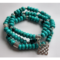 Komplet trzech bransoletek z howlitu na gumce