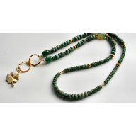 Długi naszyjnik z jaspisu aQua i agatu