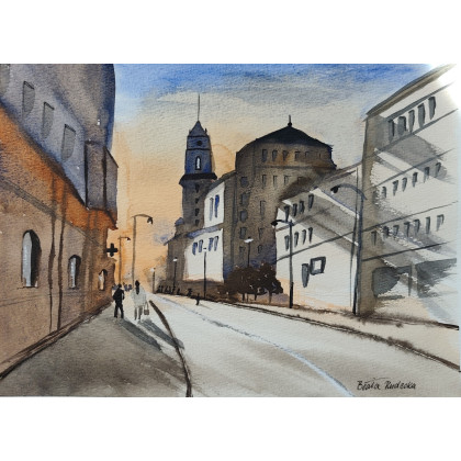 Akwarela Akwarelka Obraz pt: Uliczka, Beata Rudecka, obrazy akwarela