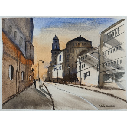 Beata Rudecka - obrazy akwarela - Akwarela Akwarelka Obraz pt: Uliczka foto #1