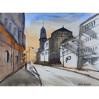 Beata Rudecka - obrazy akwarela - Akwarela Akwarelka Obraz pt: Uliczka foto #2