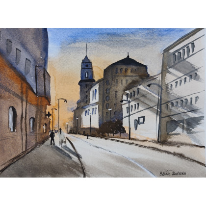 Beata Rudecka - obrazy akwarela - Akwarela Akwarelka Obraz pt: Uliczka foto #3