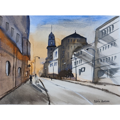 Beata Rudecka - obrazy akwarela - Akwarela Akwarelka Obraz pt: Uliczka foto #4