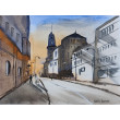 Akwarela Akwarelka Obraz pt: Uliczka