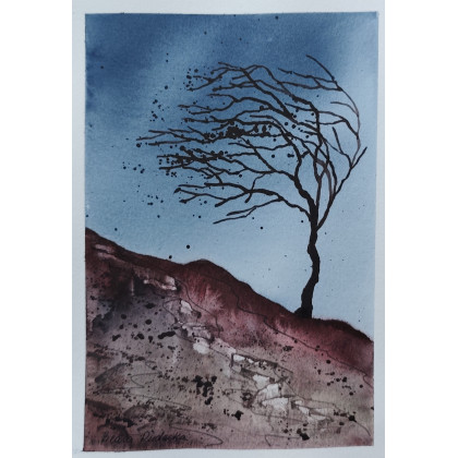 Beata Rudecka - obrazy akwarela - Akwarela Akwarelka Obraz pt: Wiatr foto #1