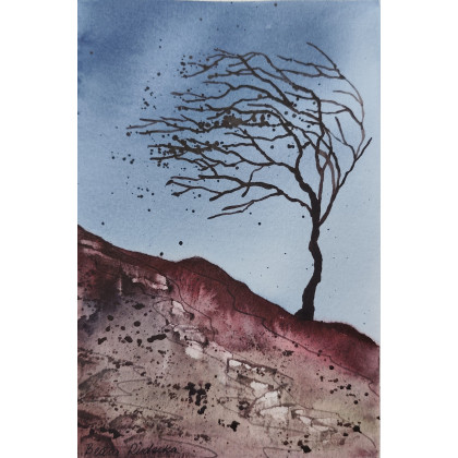 Beata Rudecka - obrazy akwarela - Akwarela Akwarelka Obraz pt: Wiatr foto #4