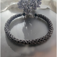 Naszyjnik Czarny Królewski Splot2