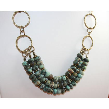 Katarzyna Gątkiewicz - korale,naszyjniki - Krótki naszyjnik z jaspisu aQua foto #1