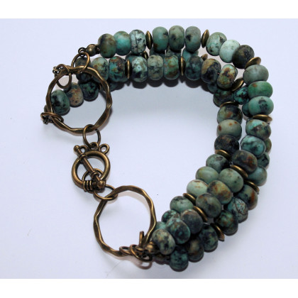 Potrójna bransoletka z jaspisu aqua, Katarzyna Gątkiewicz, bransoletki