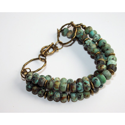 Katarzyna Gątkiewicz - bransoletki - Potrójna bransoletka z jaspisu aqua foto #1