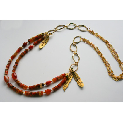 Katarzyna Gątkiewicz - korale,naszyjniki - Naszyjnik z agatu na łańcuszku foto #2