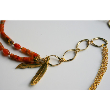 Katarzyna Gątkiewicz - korale,naszyjniki - Naszyjnik z agatu na łańcuszku foto #3