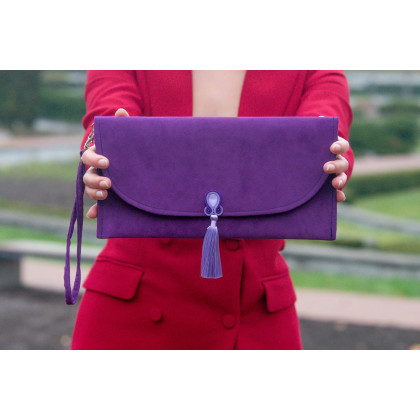 Fioletowa kopertówka, śliwkowa torebka, fiolet kopertówka, Soutacheria, kopertówki