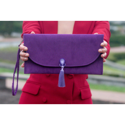 Soutacheria - kopertówki - Fioletowa kopertówka, śliwkowa torebka, fiolet kopertówka foto #1