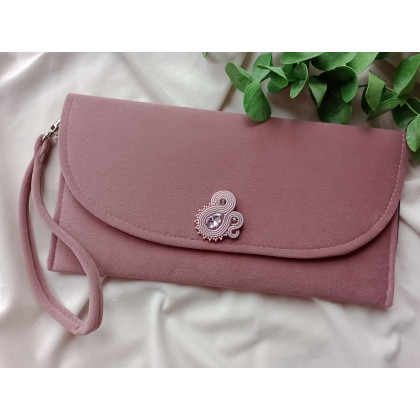 Soutacheria - kopertówki - Różowa kopertówka, kopertówka brudny róż, kopertówka do ręki, zgaszony róż foto #1