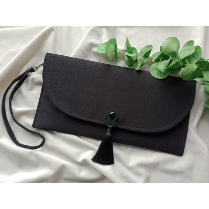 Soutacheria - kopertówki - Czarna kopertówka, czarna torebka, kopertówka do ręki na przyjęcie foto #1