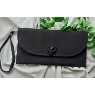 CZARNA KOPERTÓWKA, CZARNA TOREBKA, KOPERTÓWKA Z PASECZKIEM NA PRZYJĘCIE