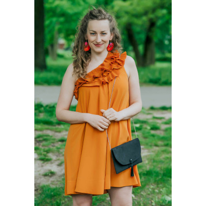 Soutacheria - kopertówki - Czarna kopertówka, czarna torebka z łańcuszkiem, czarna kopertówka na ramię foto #1