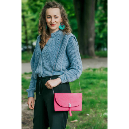 Soutacheria - kopertówki - Różowa kopertówka, różowa torebka z łańcuszkiem, kopertówka na ramię foto #1