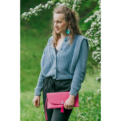 Soutacheria - kopertówki - Różowa kopertówka, różowa torebka z łańcuszkiem, kopertówka na ramię foto #3