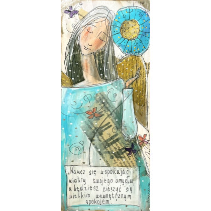 4mara - dekory wiszące - Deseczka z sentencją - Naucz się uspokajać wiatry swojego umysłu... foto #1